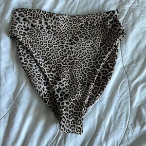 Salty Blonde Leopard High-Waisted Bikini Bottoms